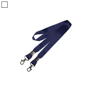 Лента для бейджа с двумя карабинами люкс, ширина 20 мм, белая Лента для бейджа с двумя карабинами люкс, ширина 20 мм, белая