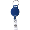 Рулетка для бейджа с кольцом и клипом Brauberg, с креплением петля + кнопка, синяя