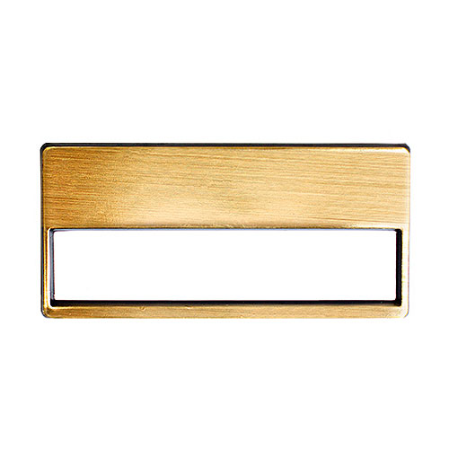 Бейдж с окошком на магните и подвесе на карман, горизонтальный, 68х32 мм, стилизован под металл, цвет золото