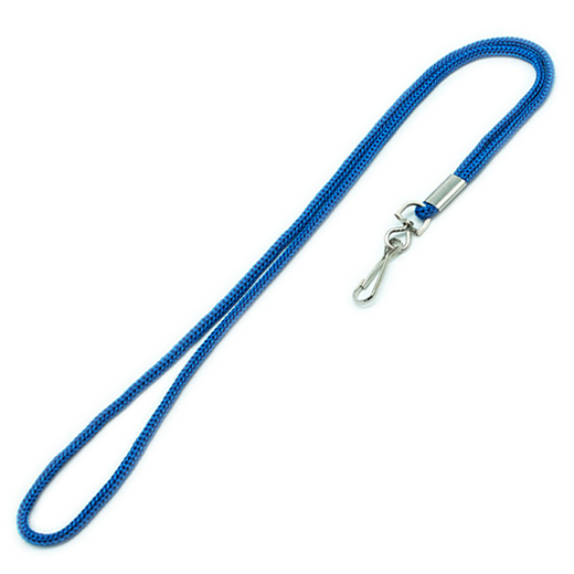 Шнурок для бейджей с поворотным карабином, синий